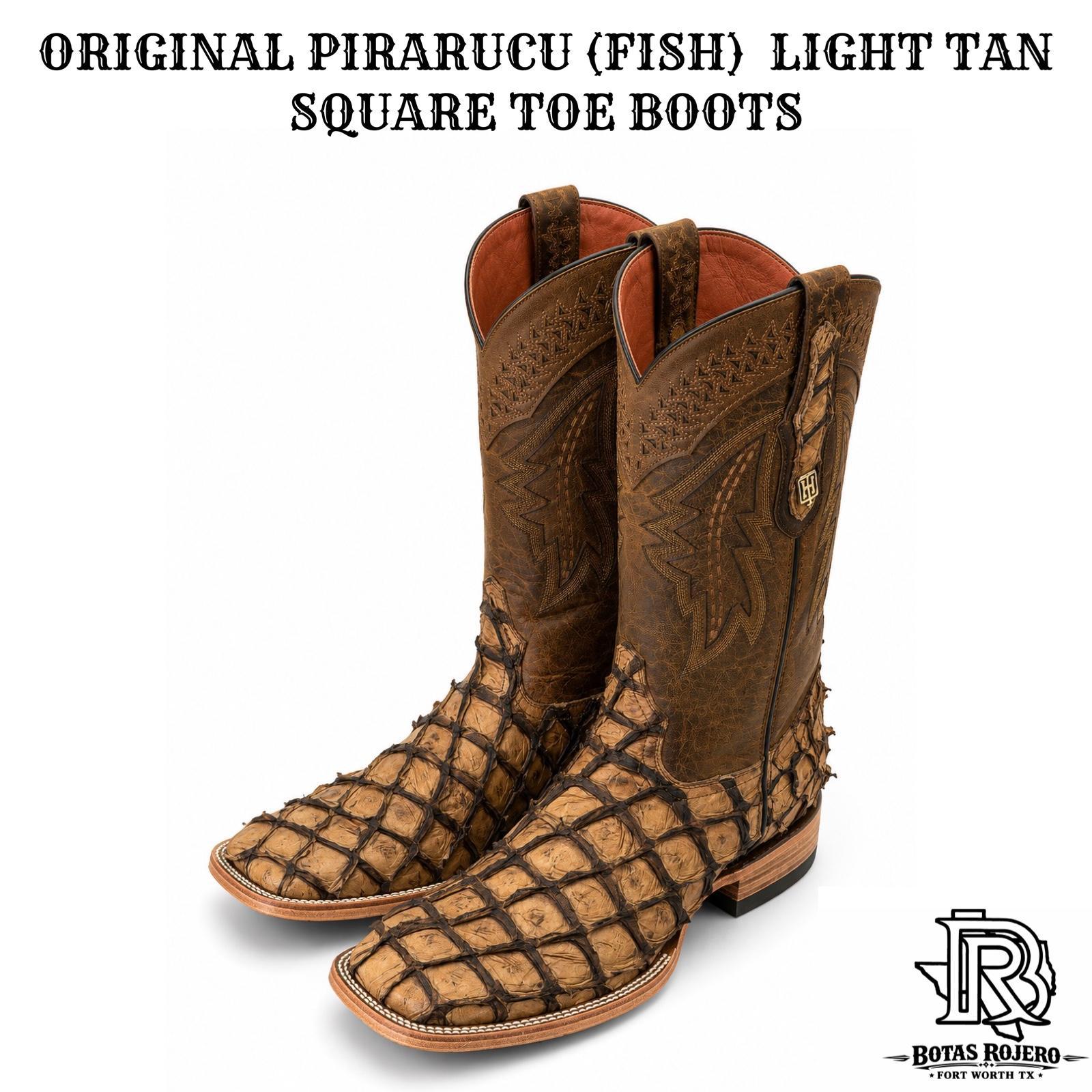 “ Coyote Run “ PIRARUCU ( FISH ) MEN WESTERN SQUARE TOE WESTERN BOOTS