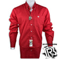 SOLID RED MEN SHIRT | LONG SLEEVE CINCH WESTERN SHIRT|MTW1103313