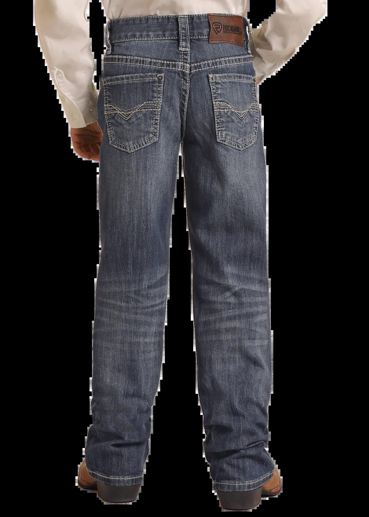 BOYS' REGULAR FIT LIGHT GREY TOP-STITCHING BOOTCUT JEANS |BB_3482