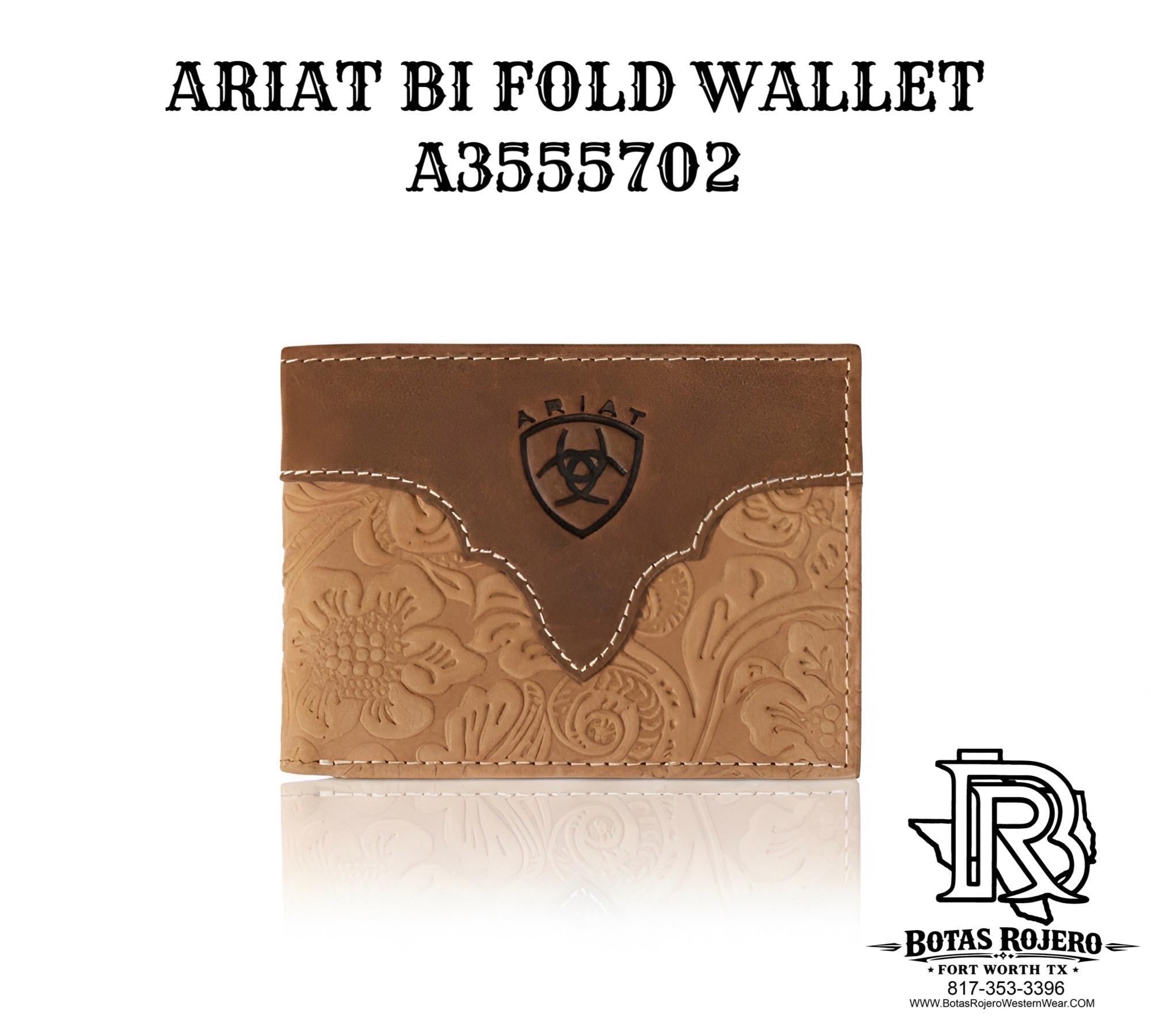 ARIAT BIFOLD WALLET FLORAL EMBOSSED BROWN A3555702
