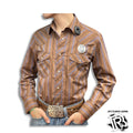 “ Sonny “ |  MEN WRANGLER WESTERN SHIRT BROWN  VINTAGE STRIPES 1075201AA