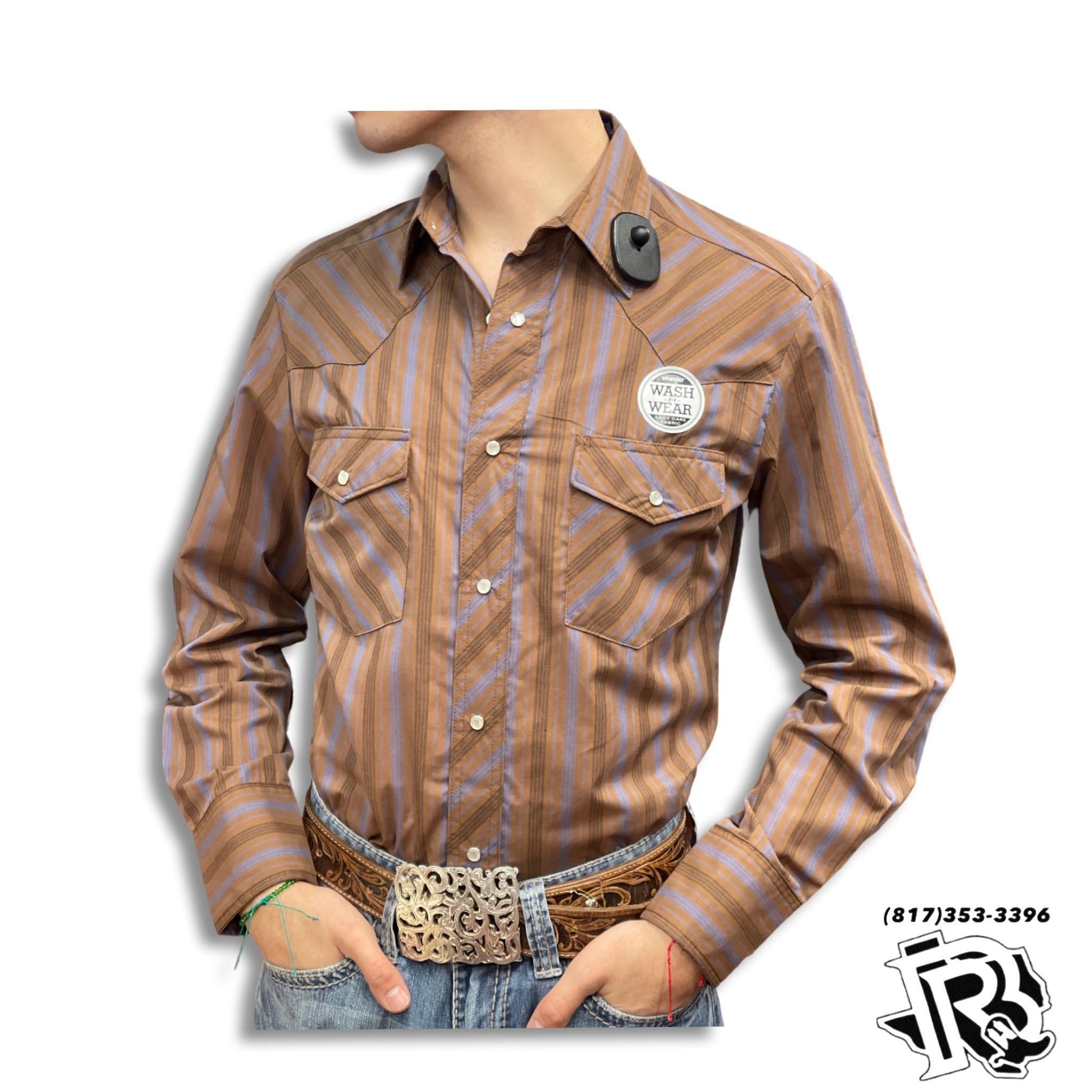 “ Sonny “ |  MEN WRANGLER WESTERN SHIRT BROWN  VINTAGE STRIPES 1075201AA