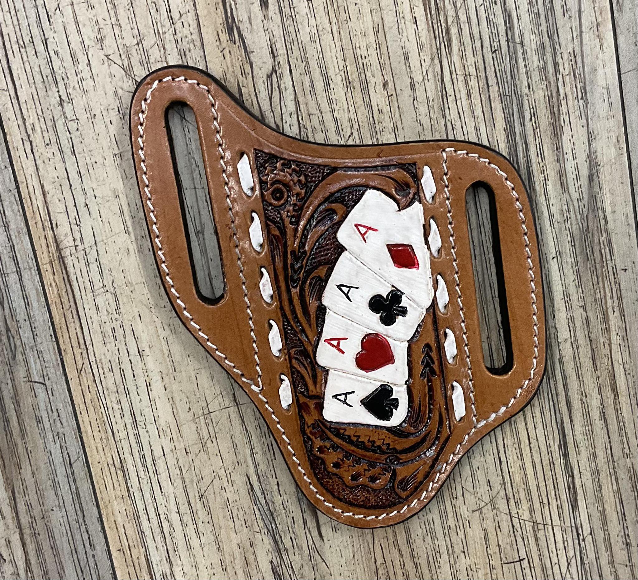 ‘’ALI’’ IRON SPUR WESTERN CO.  KNIFE SHEATH WESTERN TOOLED LEATHER