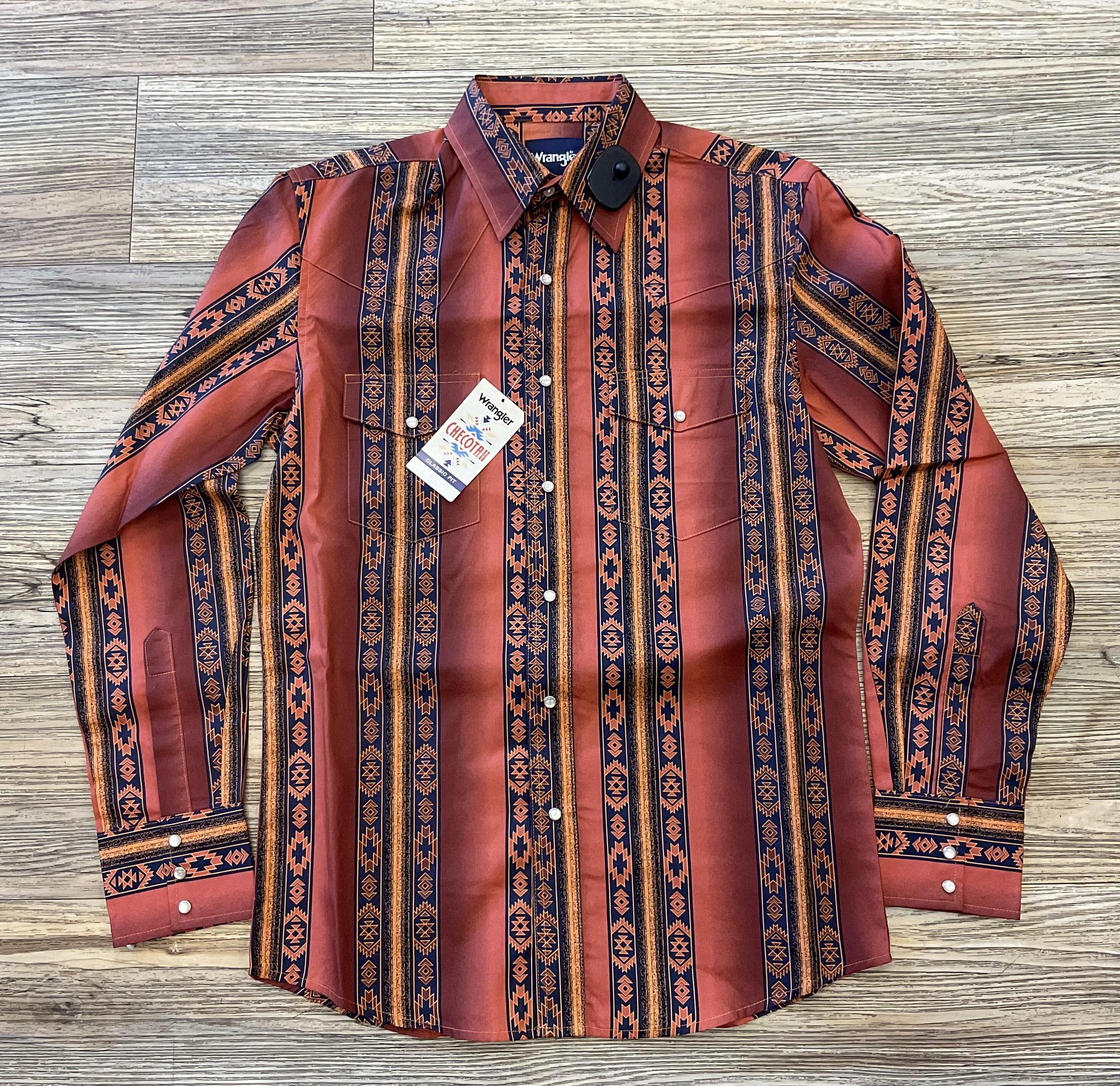 MENS WRANGLER RED LONG SLEEVE SHIRT | 112351473CC