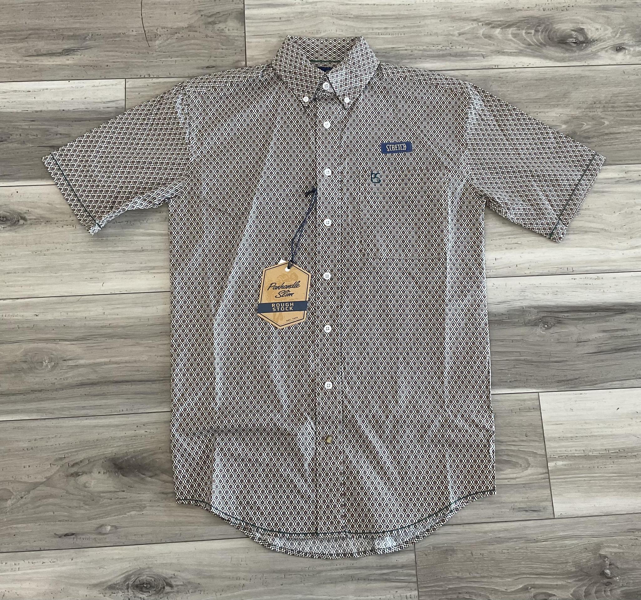 ROCK & ROLL MEN’S TAN SHORT SLEEVE 1 PKT SHIRT | RMB3S08244