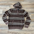 Men’s rock & roll knitted sweater hoodie dark brown | BM94T03013