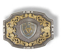 ARIAT RECTANGLE ROPE EDGE FLORAL BUCKLE | A37023