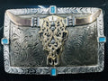CRUMRINE SQUARE LONGHORN  BUCKLE | C10018