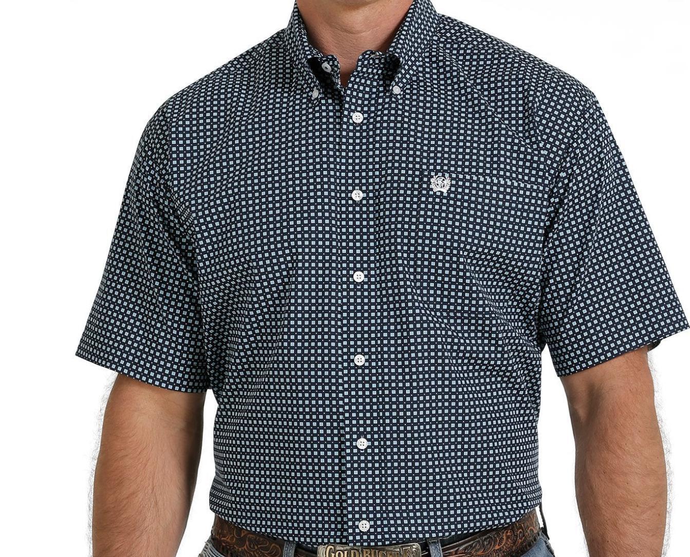 Mens short sleeve navy shirt cinch | MTW1111431