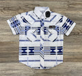 BOY’S ROCK & ROLL WHITE AZTEC PRINT SHORT SLEEVE SHIRT |BBN3S06495
