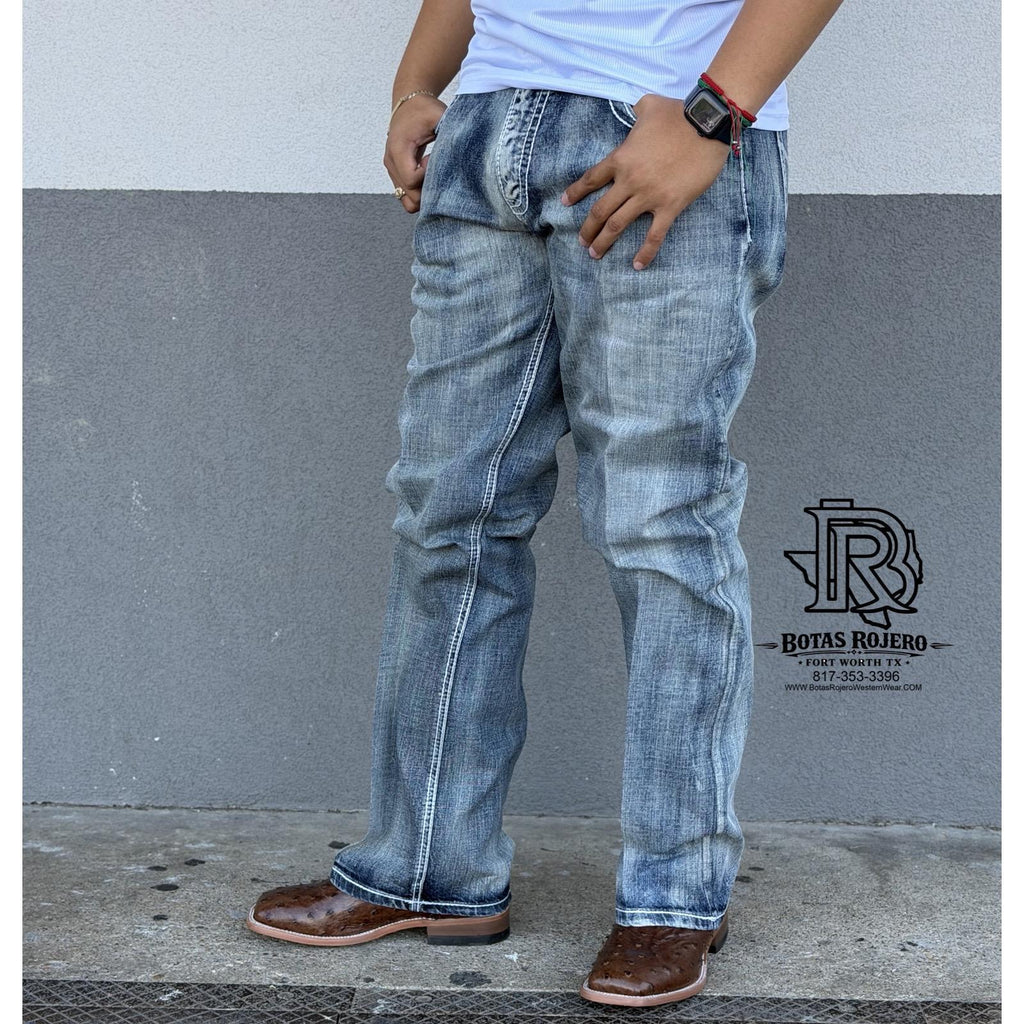 03 | BOOTCUT IRON SPUR MED BLUE WESTERN MEN JEANS