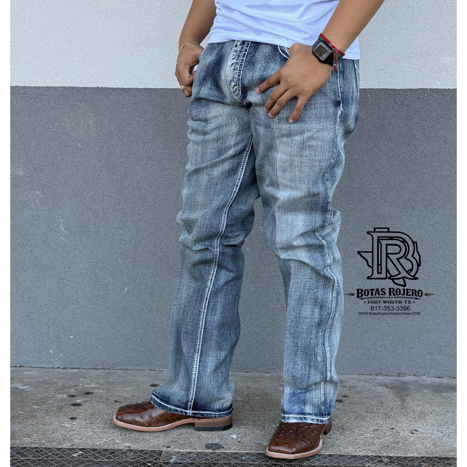 03 | BOOTCUT IRON SPUR MED BLUE WESTERN MEN JEANS