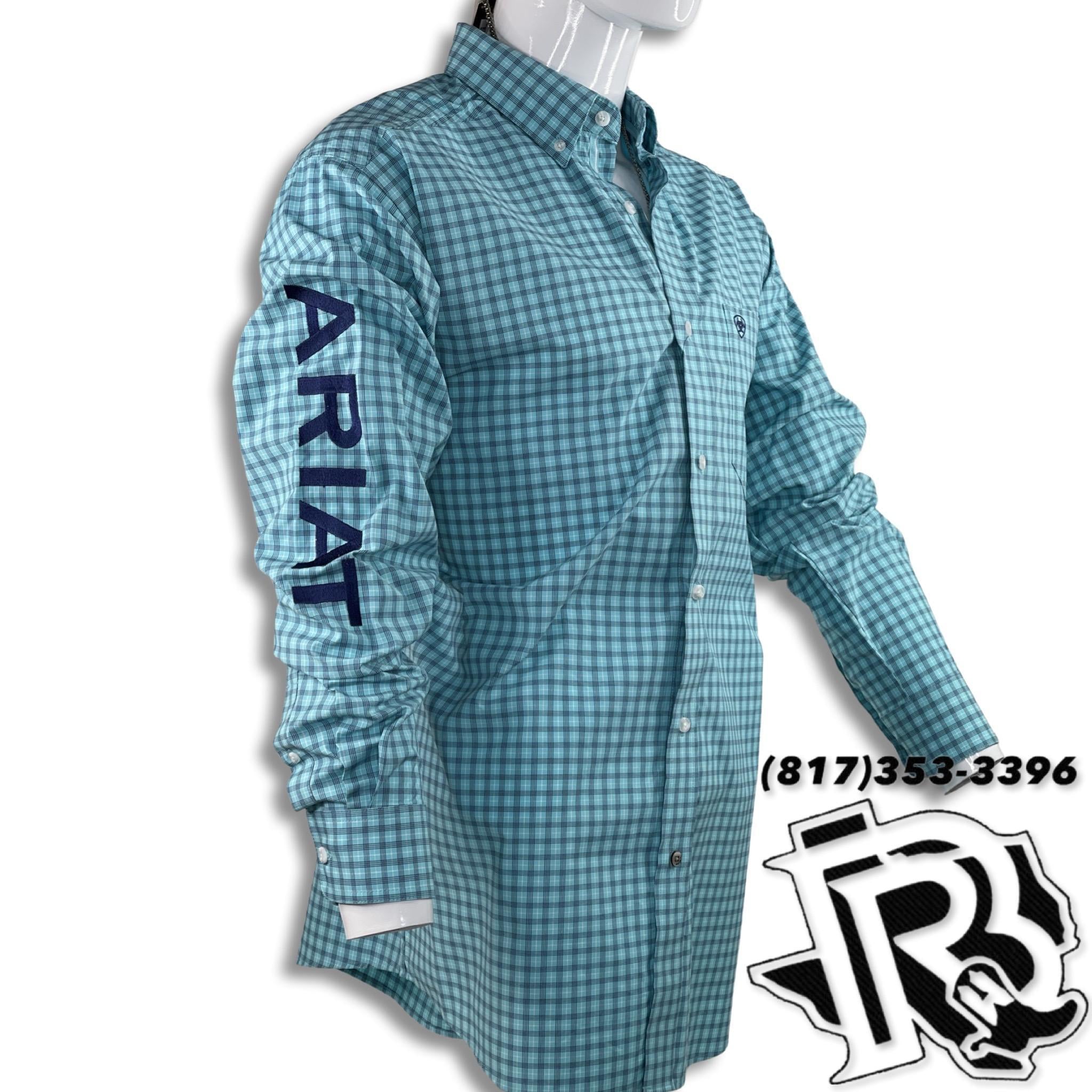 ARIAT TEAM SHIRT | MIAMI AQUA MEN LONG SLEEVE WESTERN SHIRT