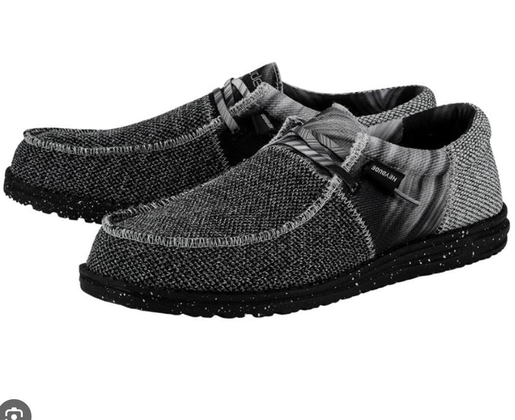 MENS HEY DUDE WALLY SOX TRI FANS BLACK AND SILVER | 112563362