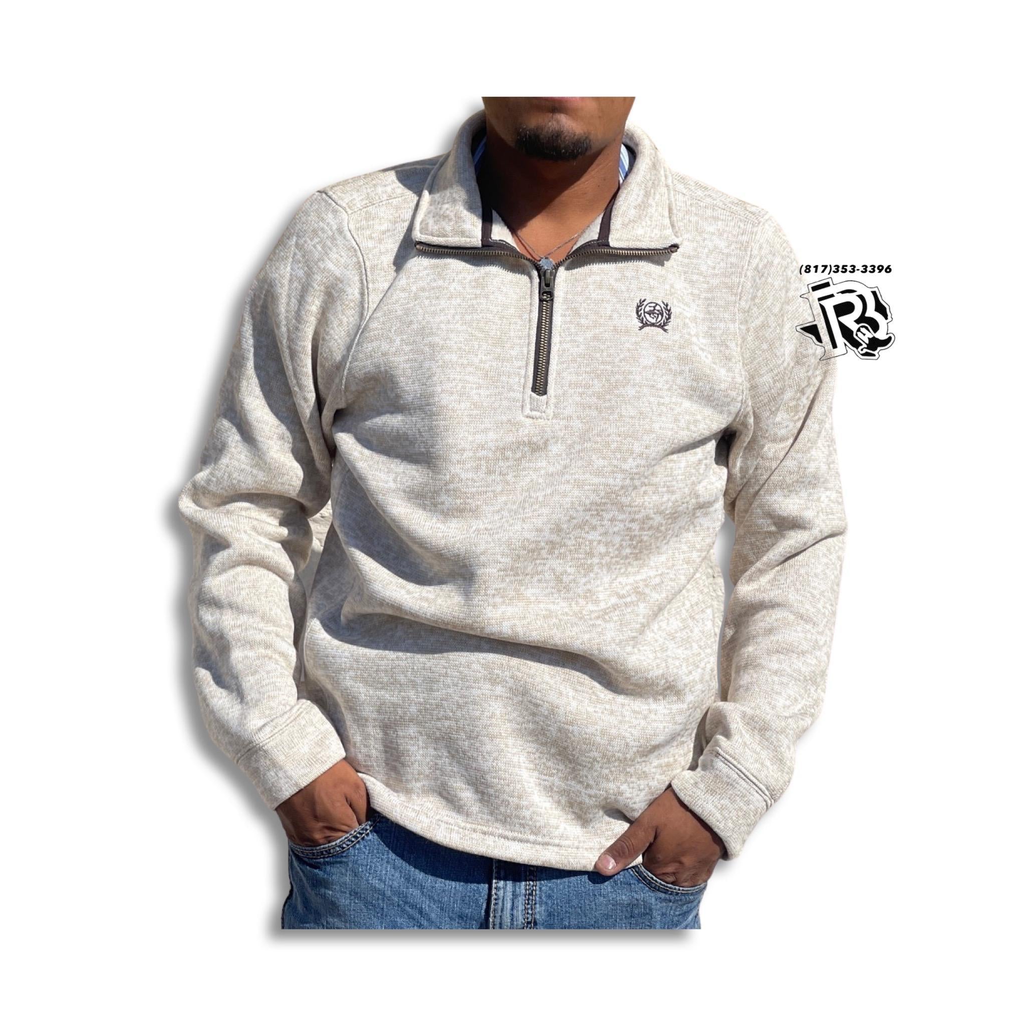 “ Mason  “ | Men's Cinch Cream Quarter Zip Sweater Knit Pullover MWK1080008