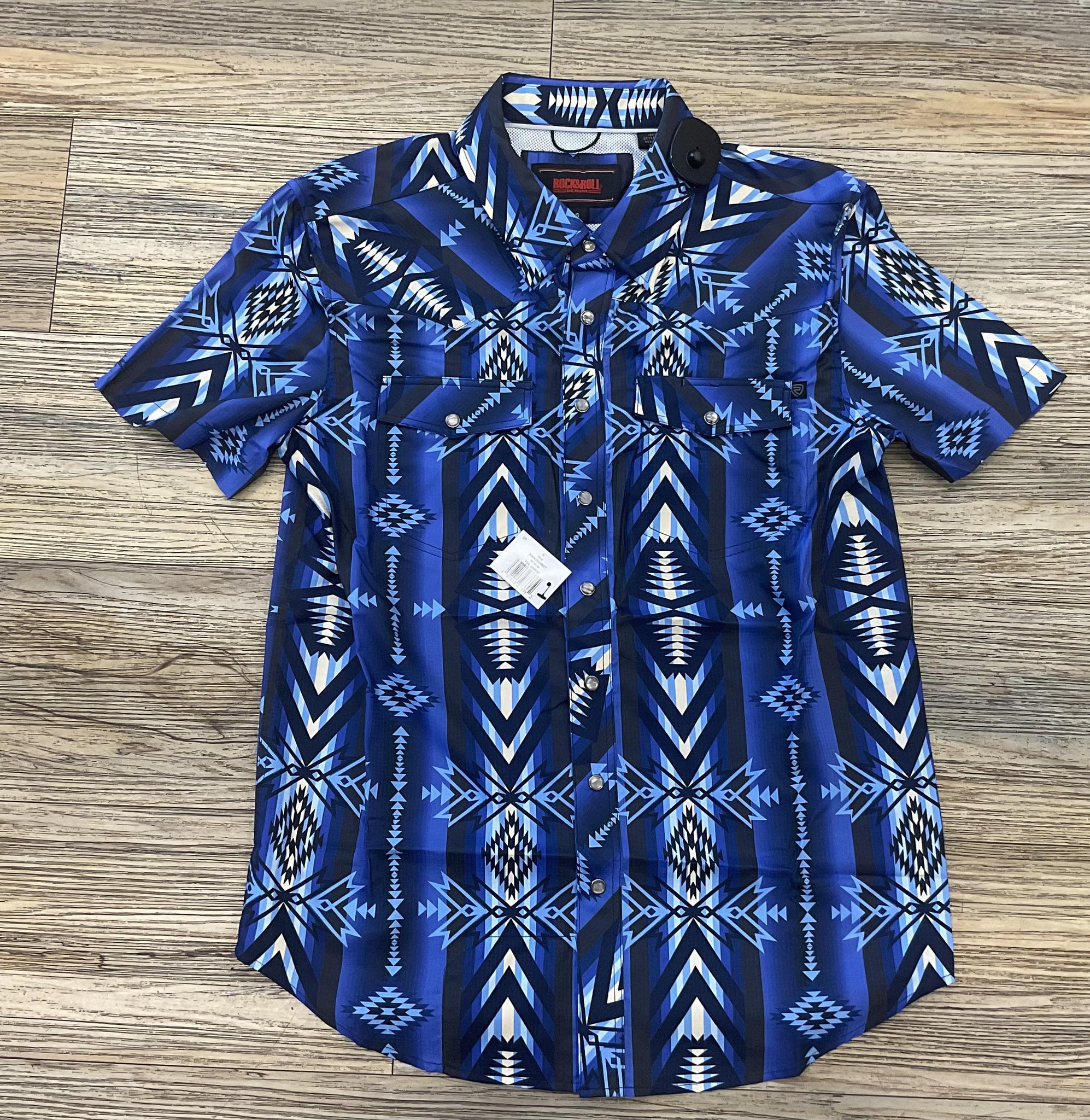 MENS ROCK & ROLL TEK BLUE SHIRT |BMN3S04807