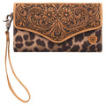 ARIAT CLUTCH TOOLED LEOPARD TAN A770001908