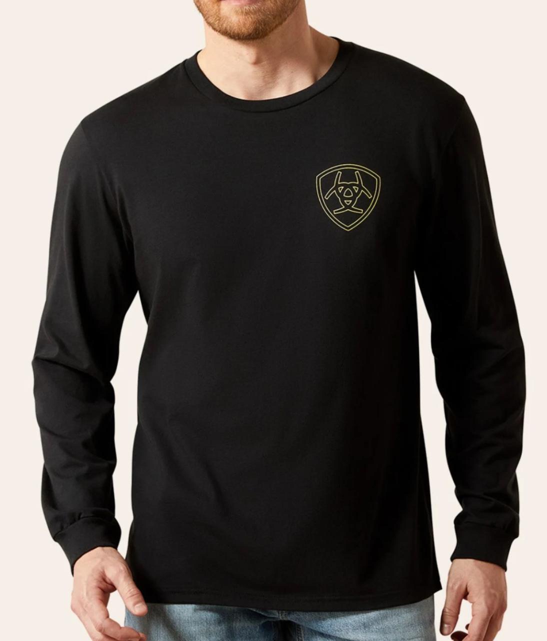 ARIAT MEN'S BLACK EASY RIDER LONG SLEEVE GRAPHIC T-SHIRT |10065891