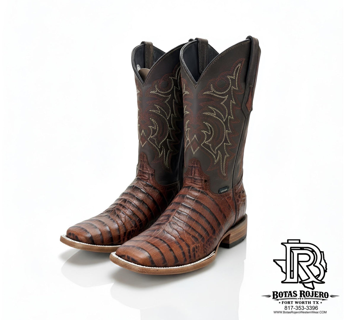 ‘’RODY’’ CAIMAN BELLY GRANDE COGNAC BOOTS