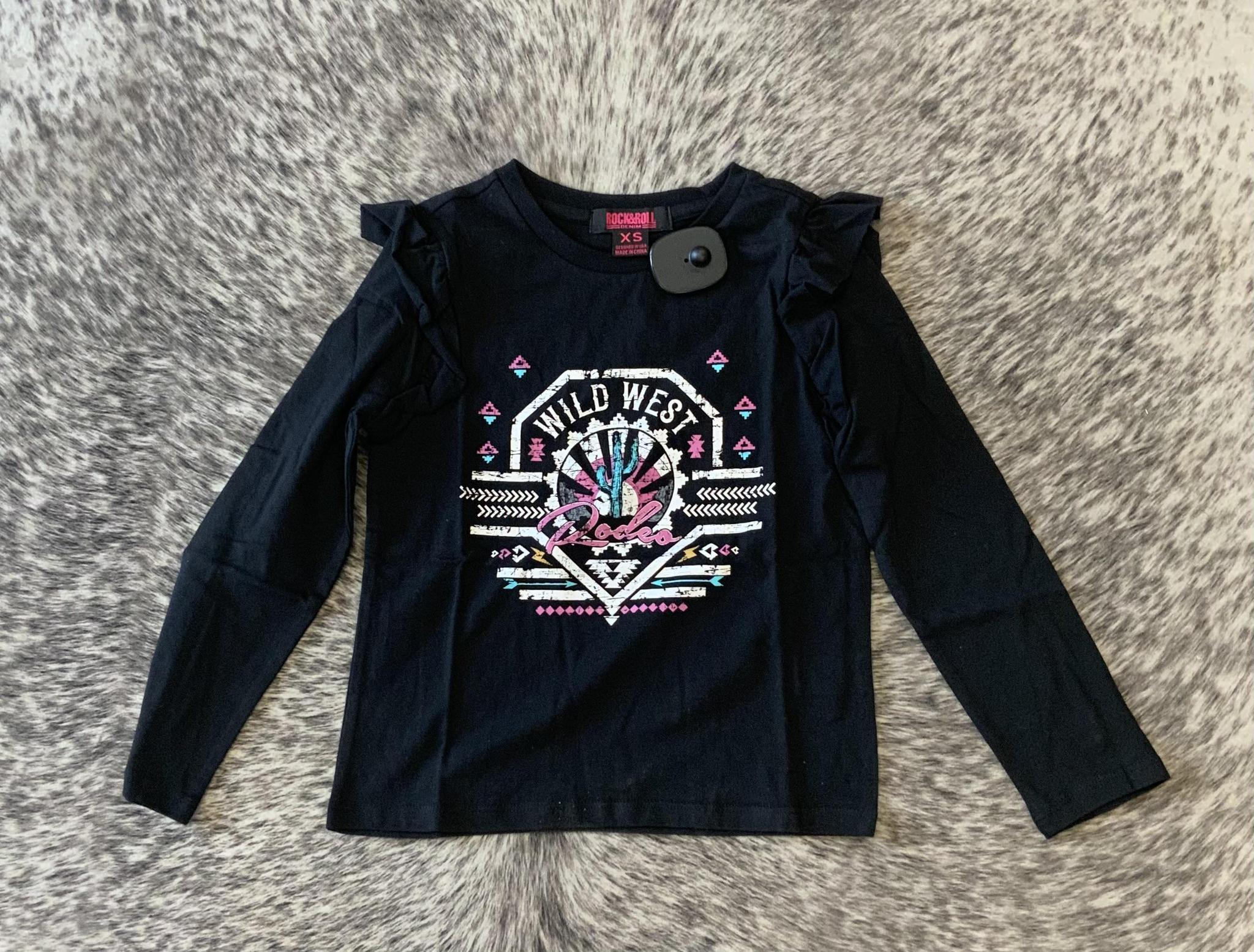 Girls wild west graphic tee black | BG22T02370