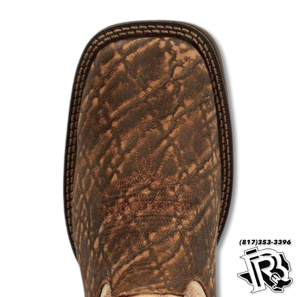DURANGO NO STEEL TOE | Rebel™  Tan Elephant Print & Bone WORK BOOTS DDB0378