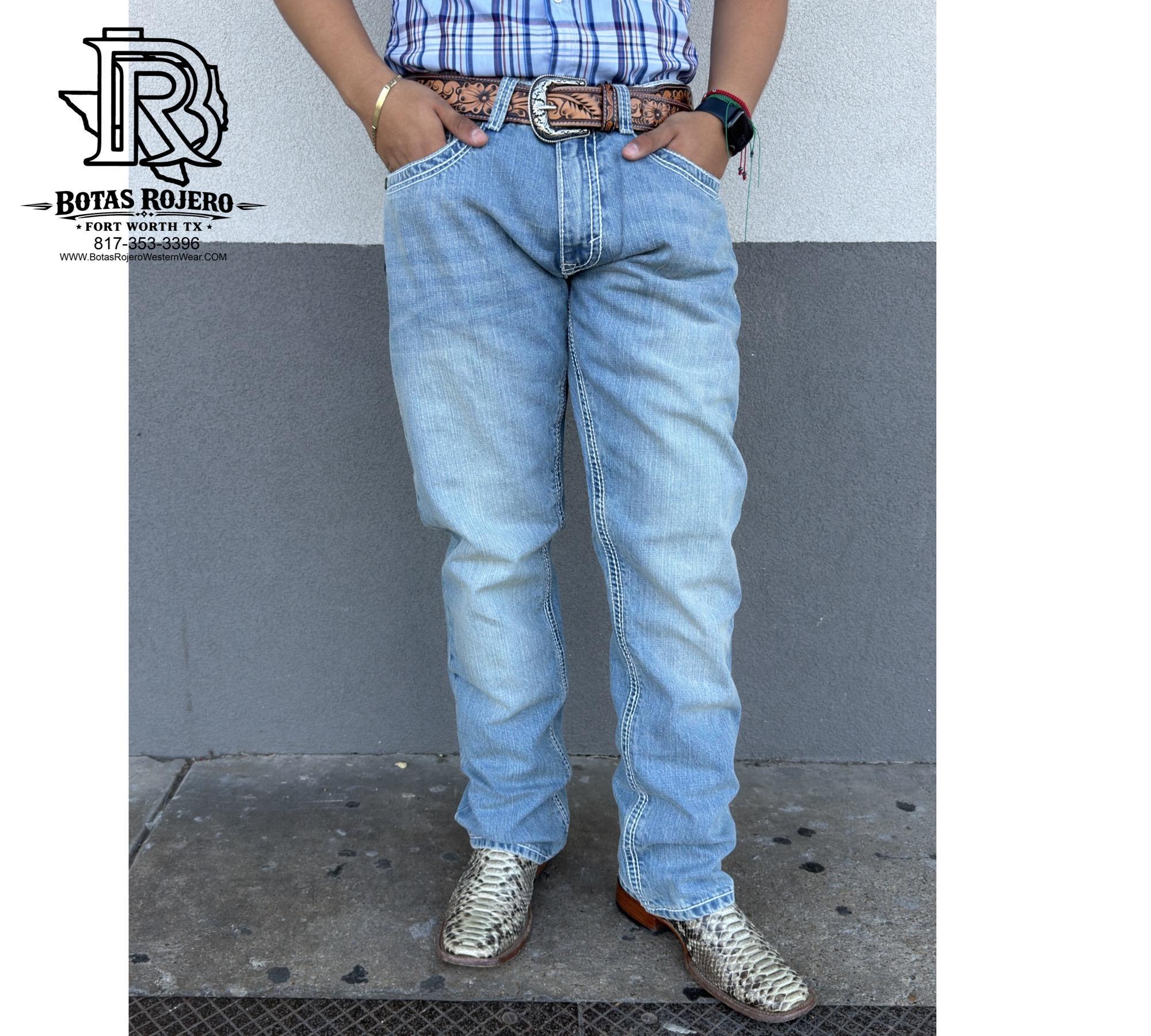 07 | Iron Spur Men’s Straight-Leg Western Jeans – Light Wash