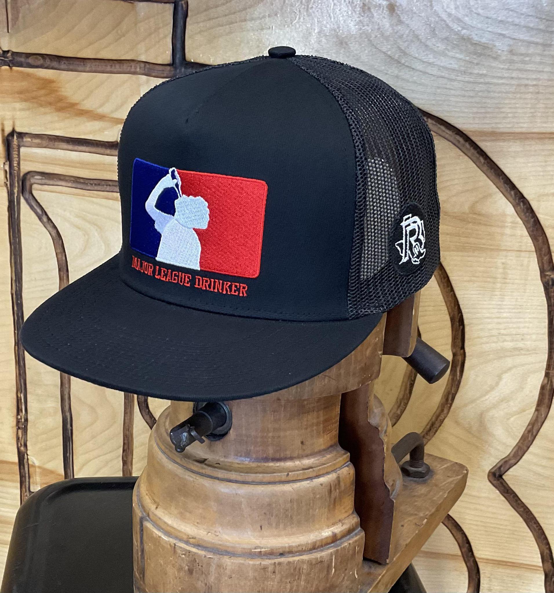 ‘’NELSON’’ |MEJOR LEAGUE DRINKER LOGO  BLACK TRUCKER CAP