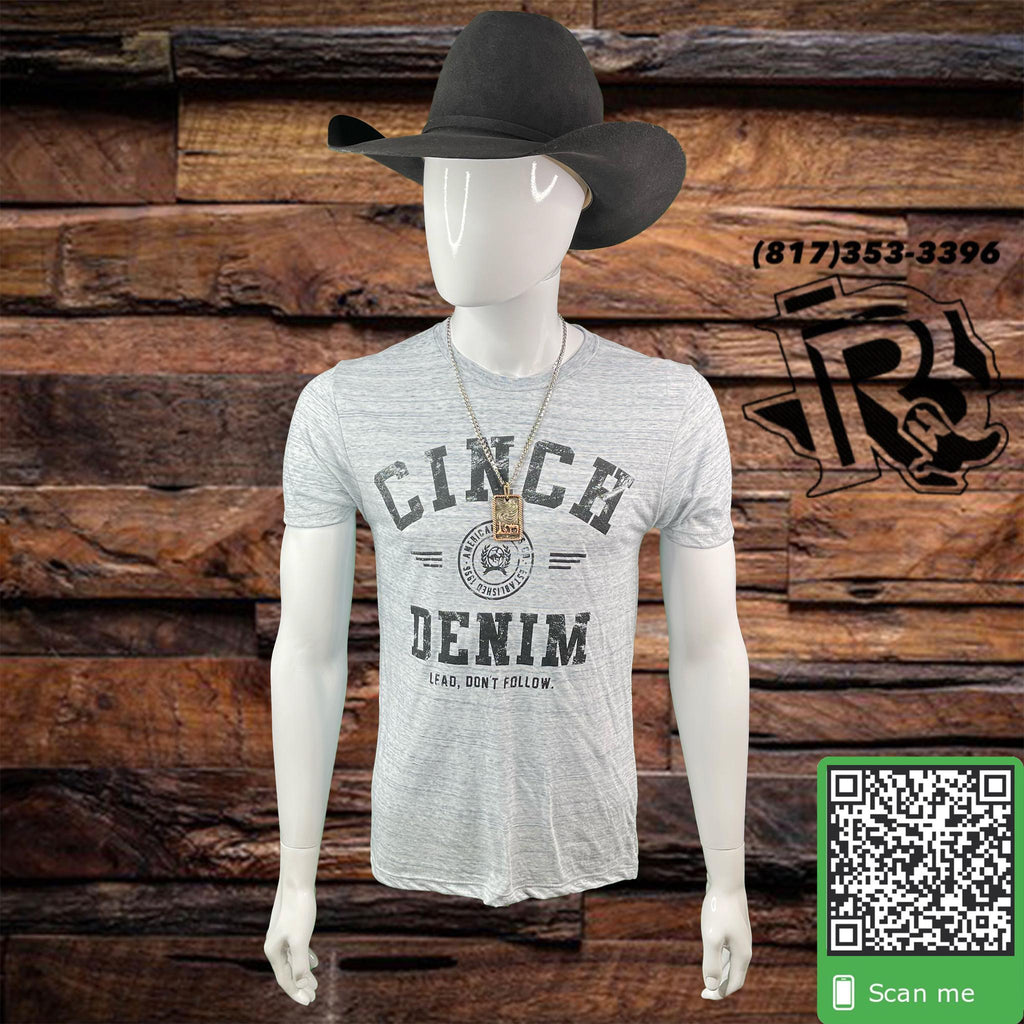 CINCH | MEN T SHIRT HEATHER WHITE