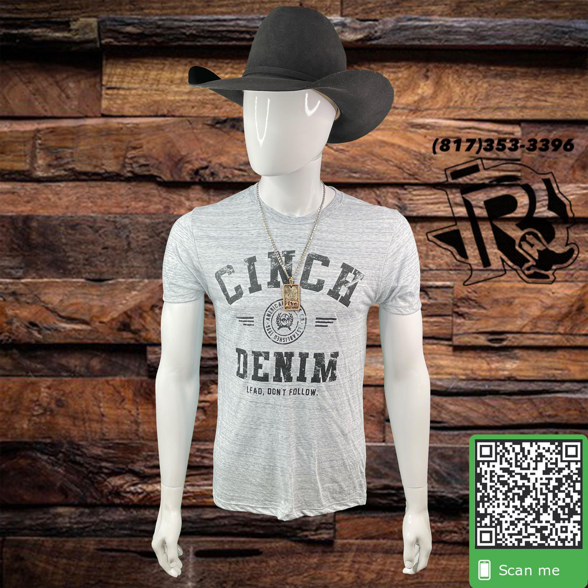CINCH | MEN T SHIRT HEATHER WHITE
