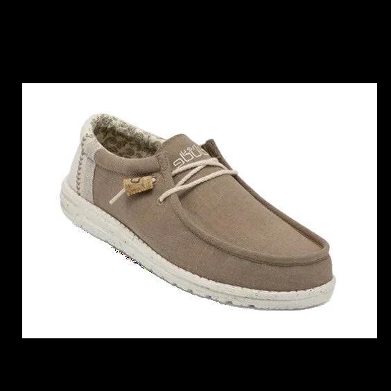 HEY DUDE MEN'S WALLY LINEN NATURAL CLAY SLIP ON SHOE 110793298