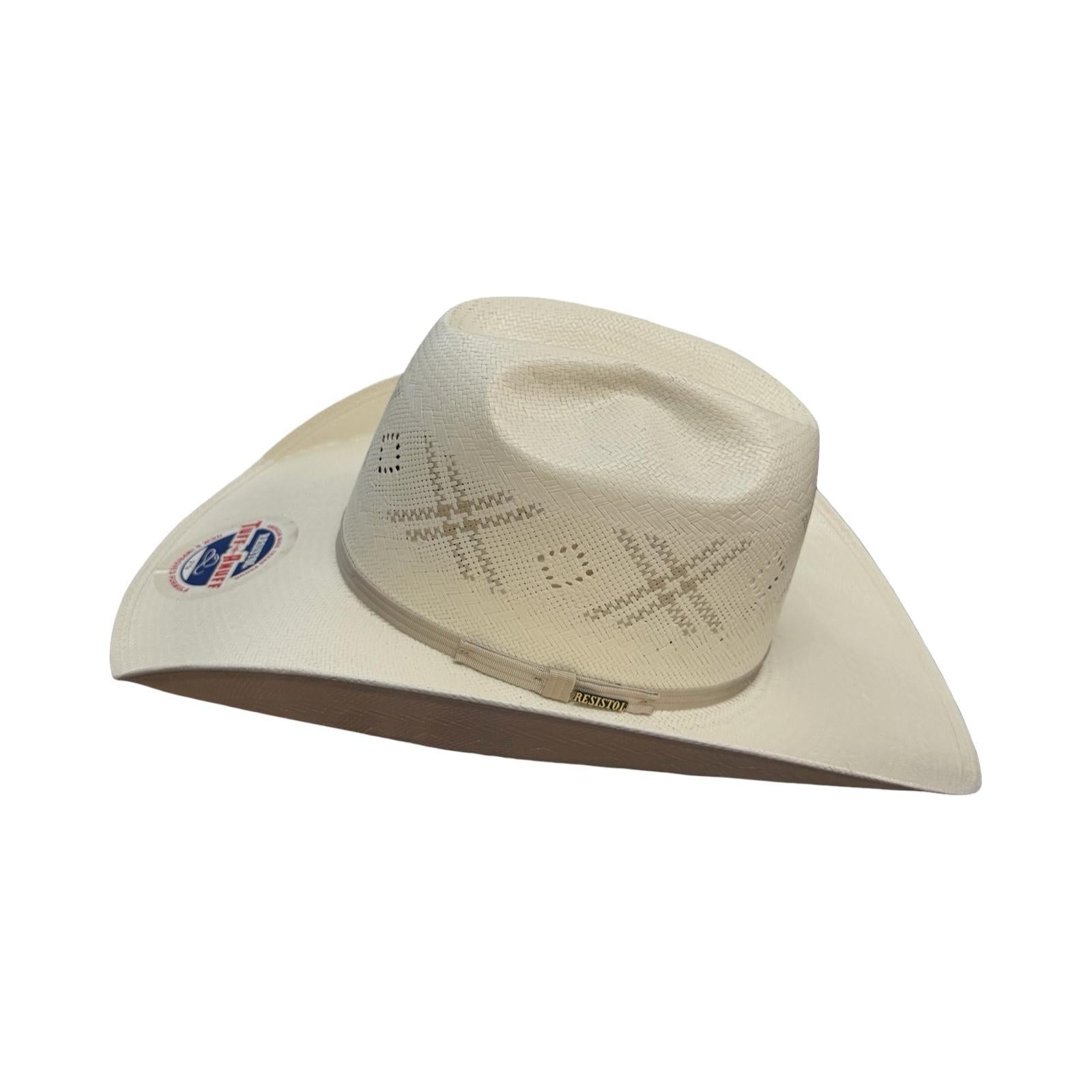 RESISTOL MARTEL : OPEN CROWN STRAW HAT 4 1/4 INCH BRIM