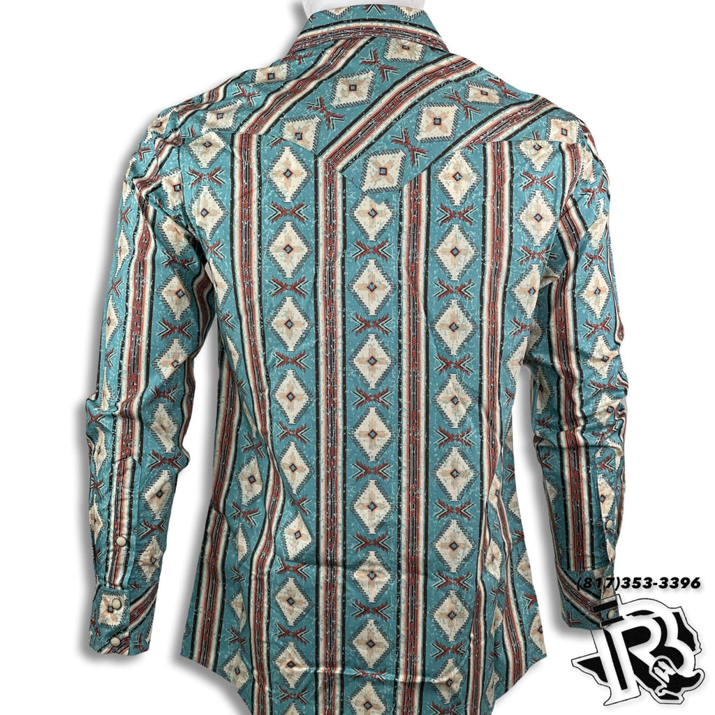 MEN’S LONG SLEEVE BUTTON UP TURQ (B2S1313)