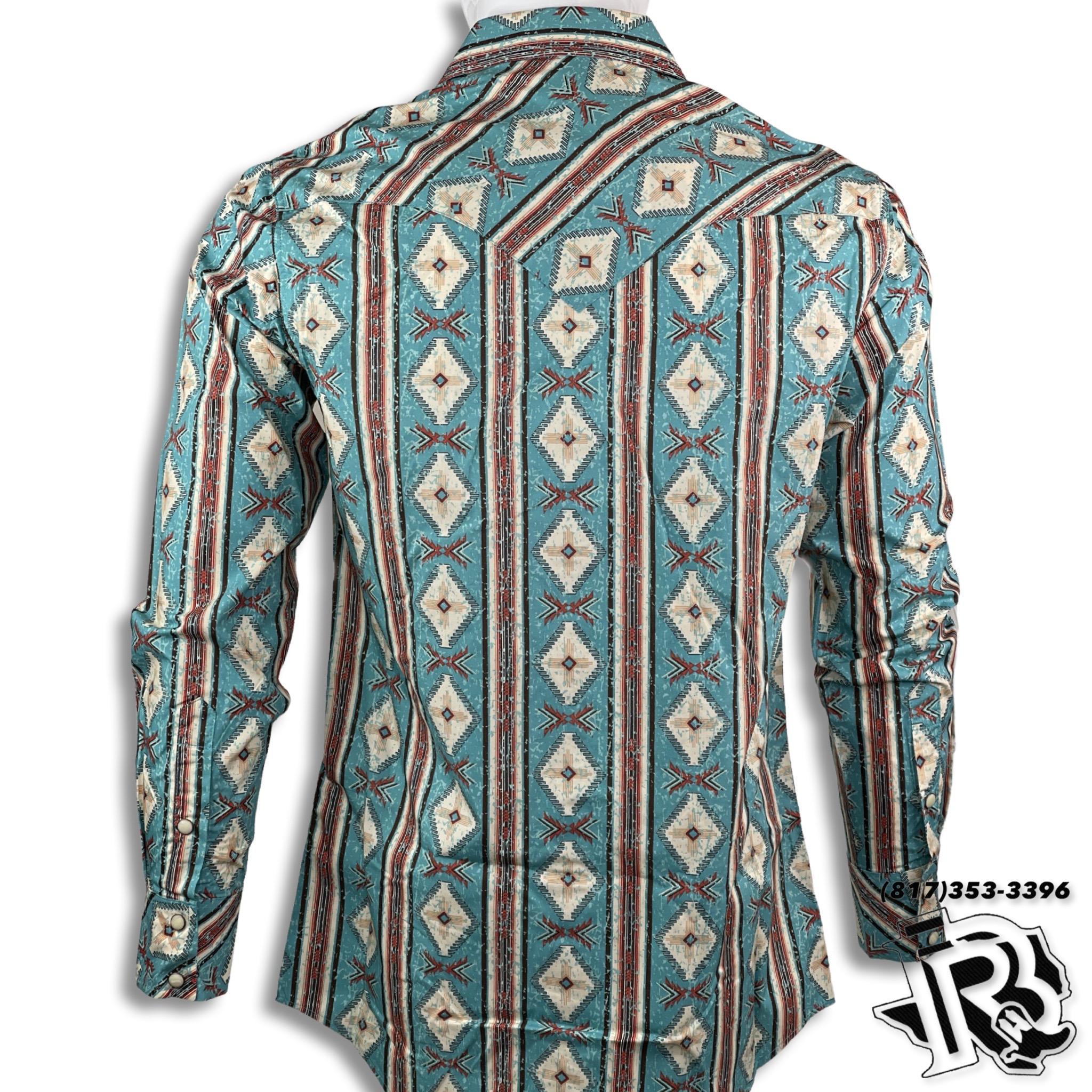 MEN’S LONG SLEEVE BUTTON UP TURQ (B2S1313)
