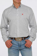 MEN'S CINCH MICROSTRIPE PRINT BUTTON-DOWN WESTERN SHIRT - WHITE / GRAY (MTW1105400)