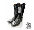 PYTHON PRINT NATURAL SQUARE TOE MEN BOOTS
