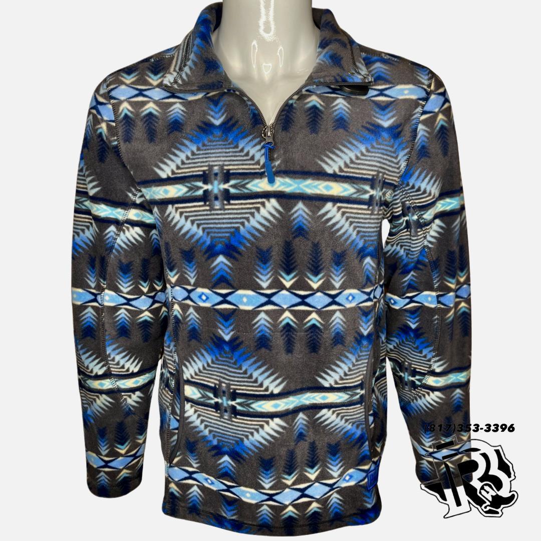 Men’s Aztec printed fleece charcoal pullover rock & roll | DM91C01823