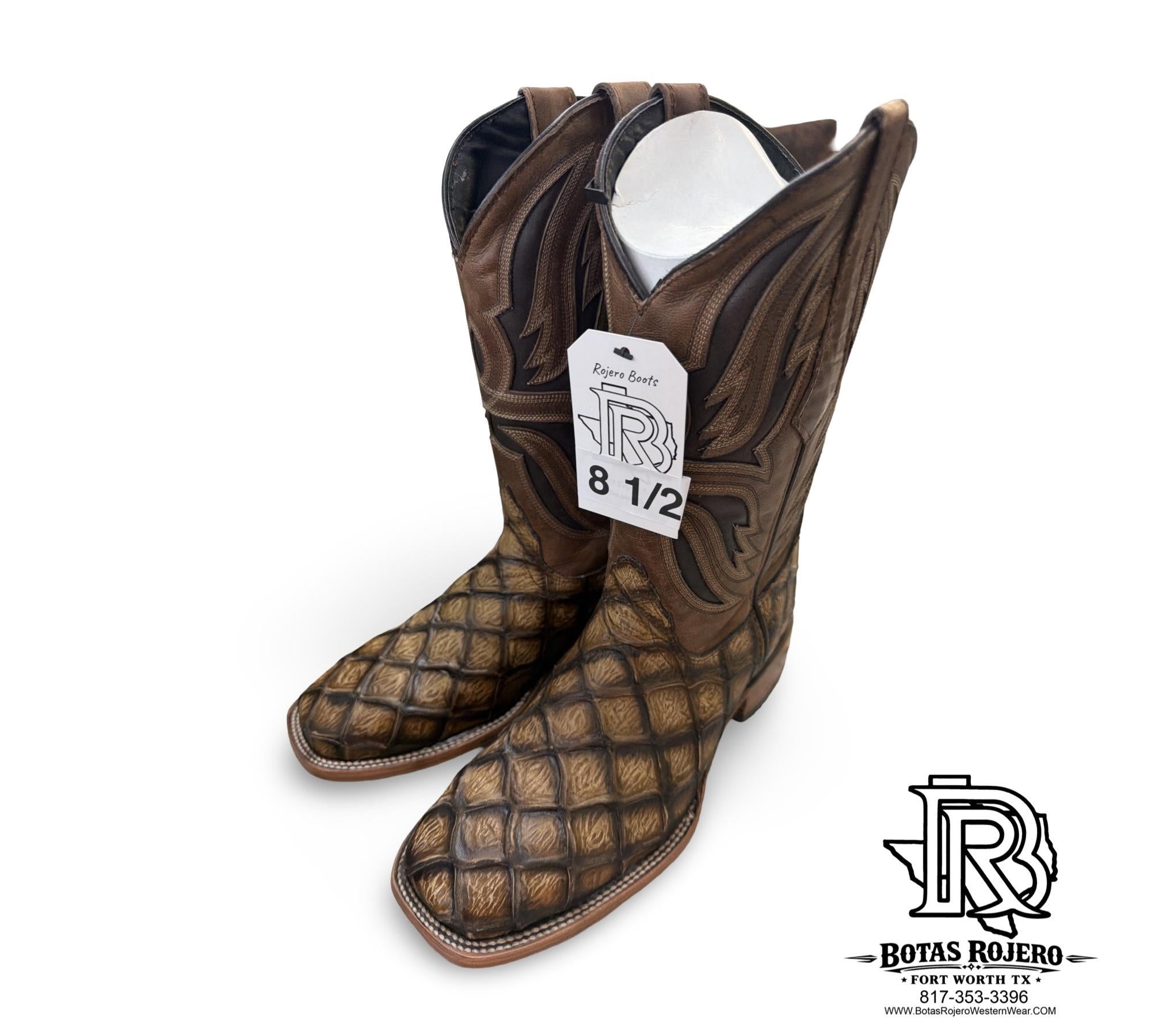 PIRARUCU MEN FISH MEN WESTERN BOOTS SQUARE TOE