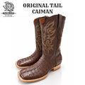 “ Nash “ Caiman  Tail Chocolate Square Toe Men Western Boots