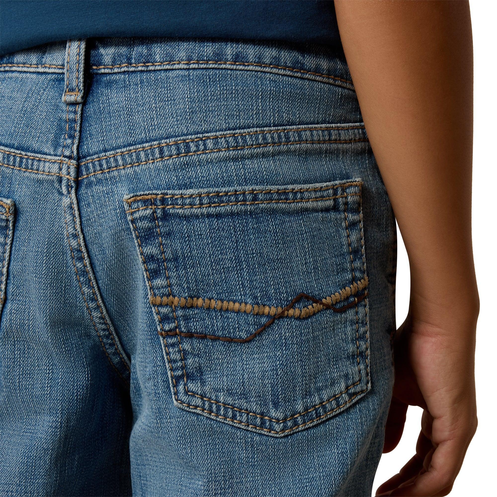 Ariat Youth Boy's Relaxed Palmer Boot Cut Barton Denim Blue Jeans| 10074790