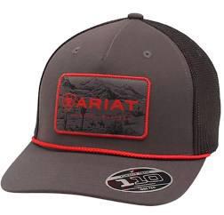 ARIAT GREY RECTANGLE PATCH BALL CAP| A300018206