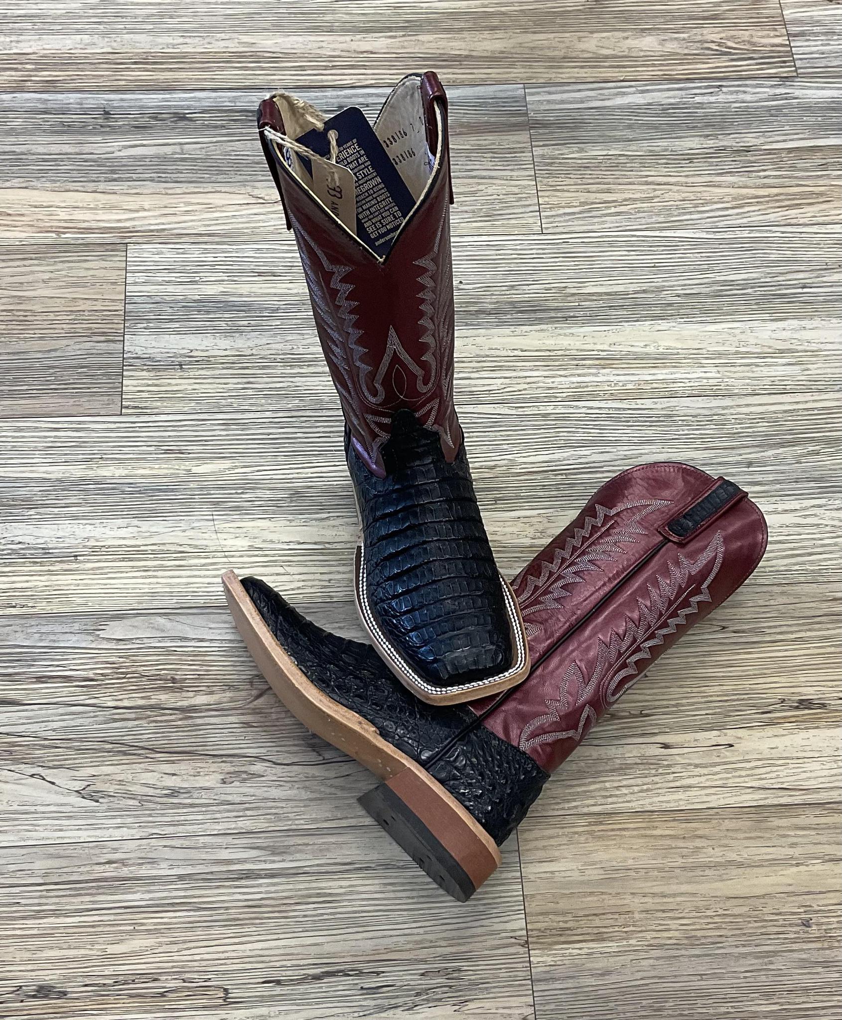 ‘’ETHAN’’ MENS ANDERSON BEAN BLACK LUX CAIMAN BOOTS | 338166