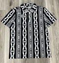 ROCK & ROLL MEN’S BLACK AZTEC PRINTED POLO | BM51T08334