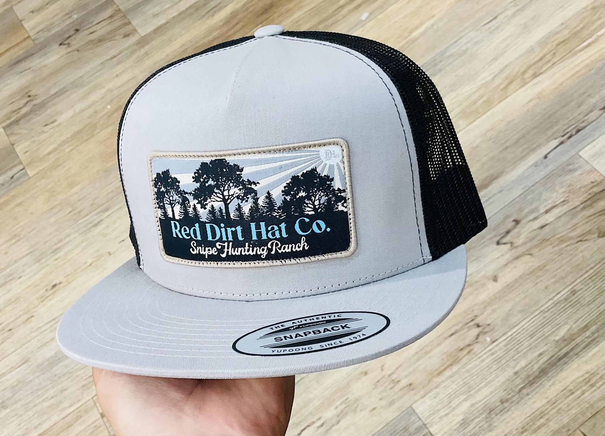 Red Dirt Hat Co. Silver & Black Snipe Hunting 5 Panel Snapback Cap |RDHC-461