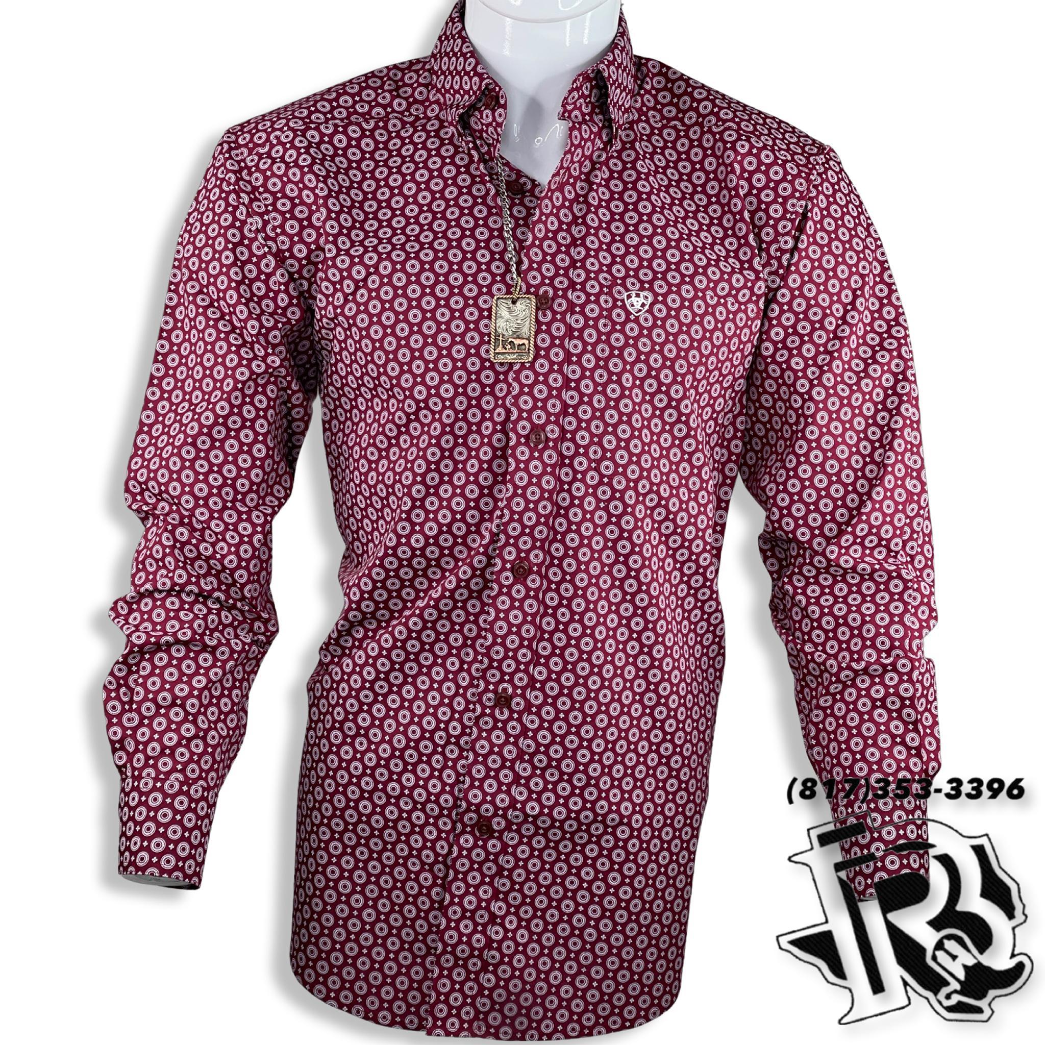 ARIAT SHIRT |Bourgogne LONG SLEEVE MEN SHIRT