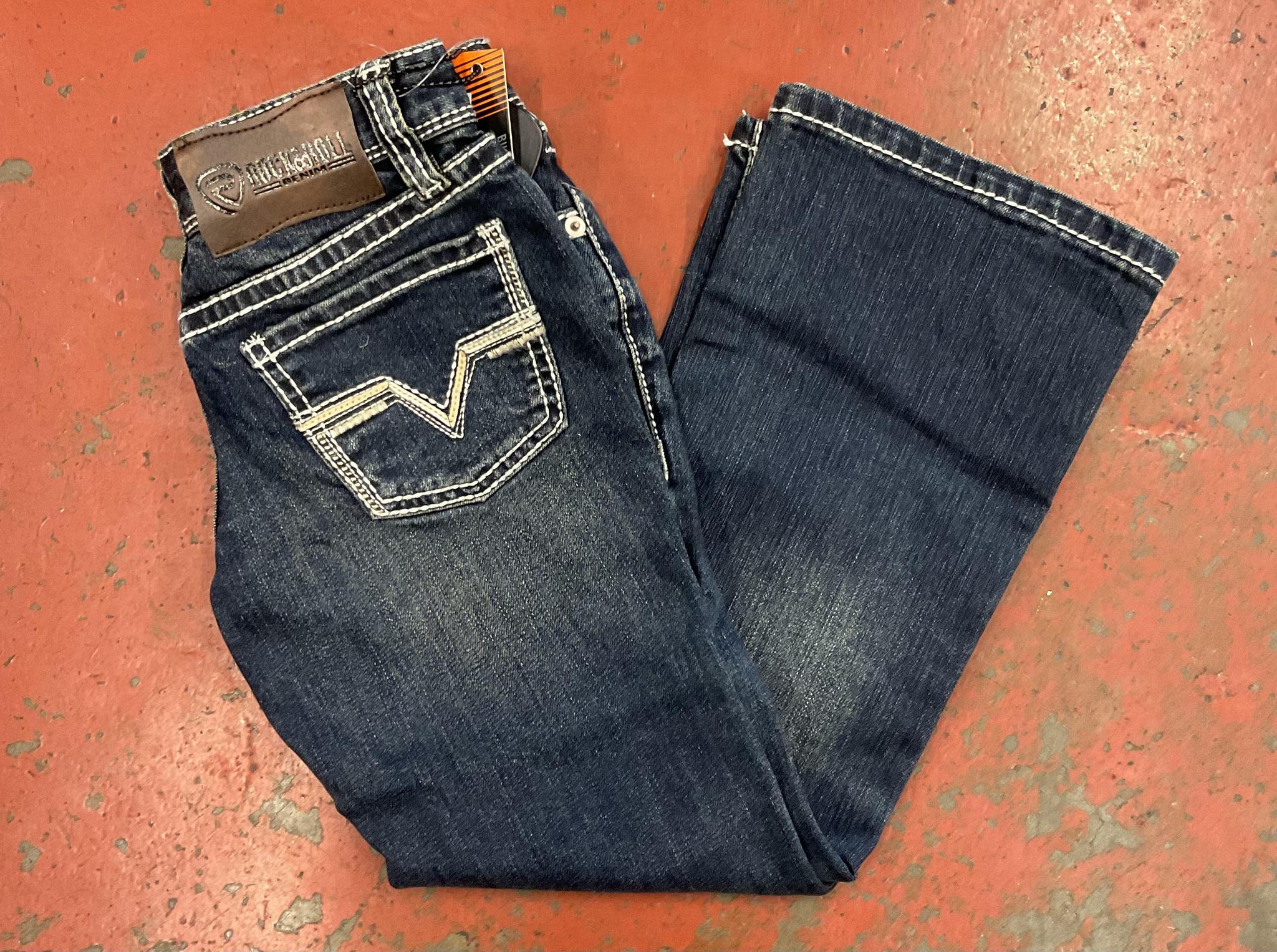 BOYS TWO TONE V EMB DARK VINTAGE JEANS ROCK & ROLL |RRBD0BR0LL