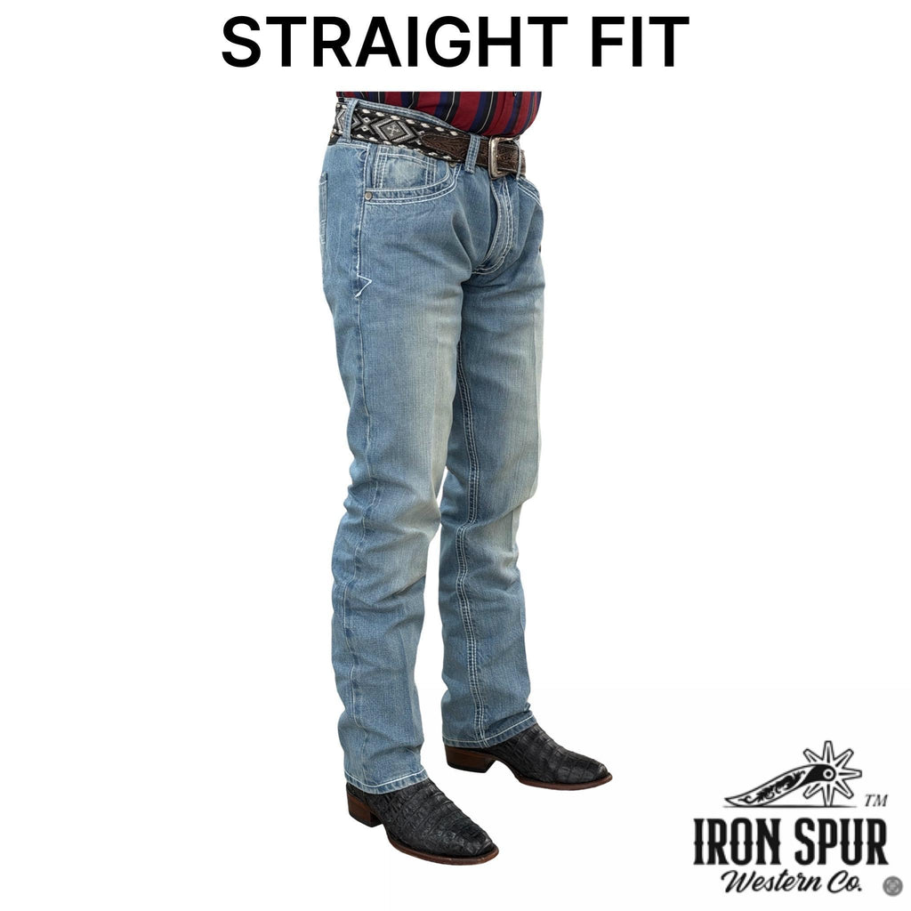 07 | Iron Spur Men’s Straight-Leg Western Jeans – Light Wash