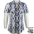 MENS SHIRT | ROCK AND ROLL BLUE AZTEC  (B1S3317)