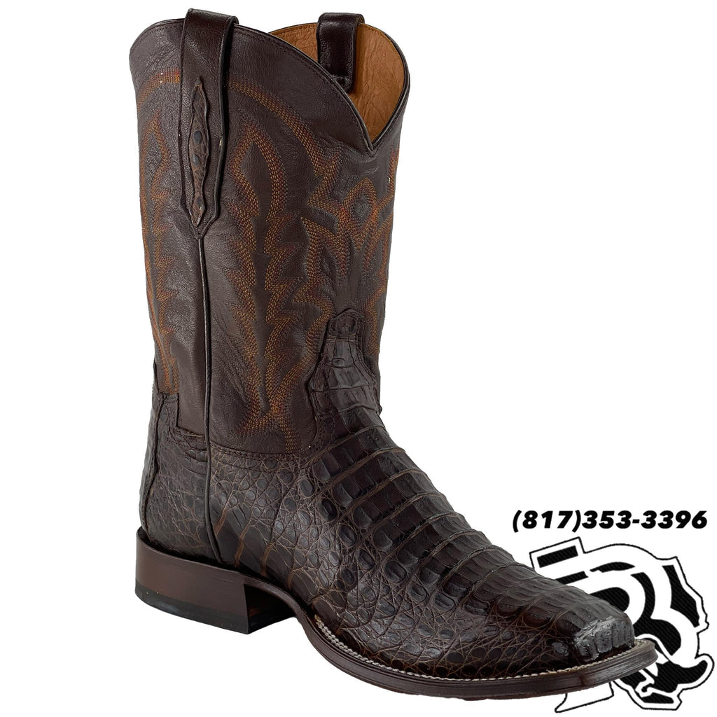 HORNBACK CAIMAN | TONY LAMA DARK BROWN MEN SQUARE TOE BOOT