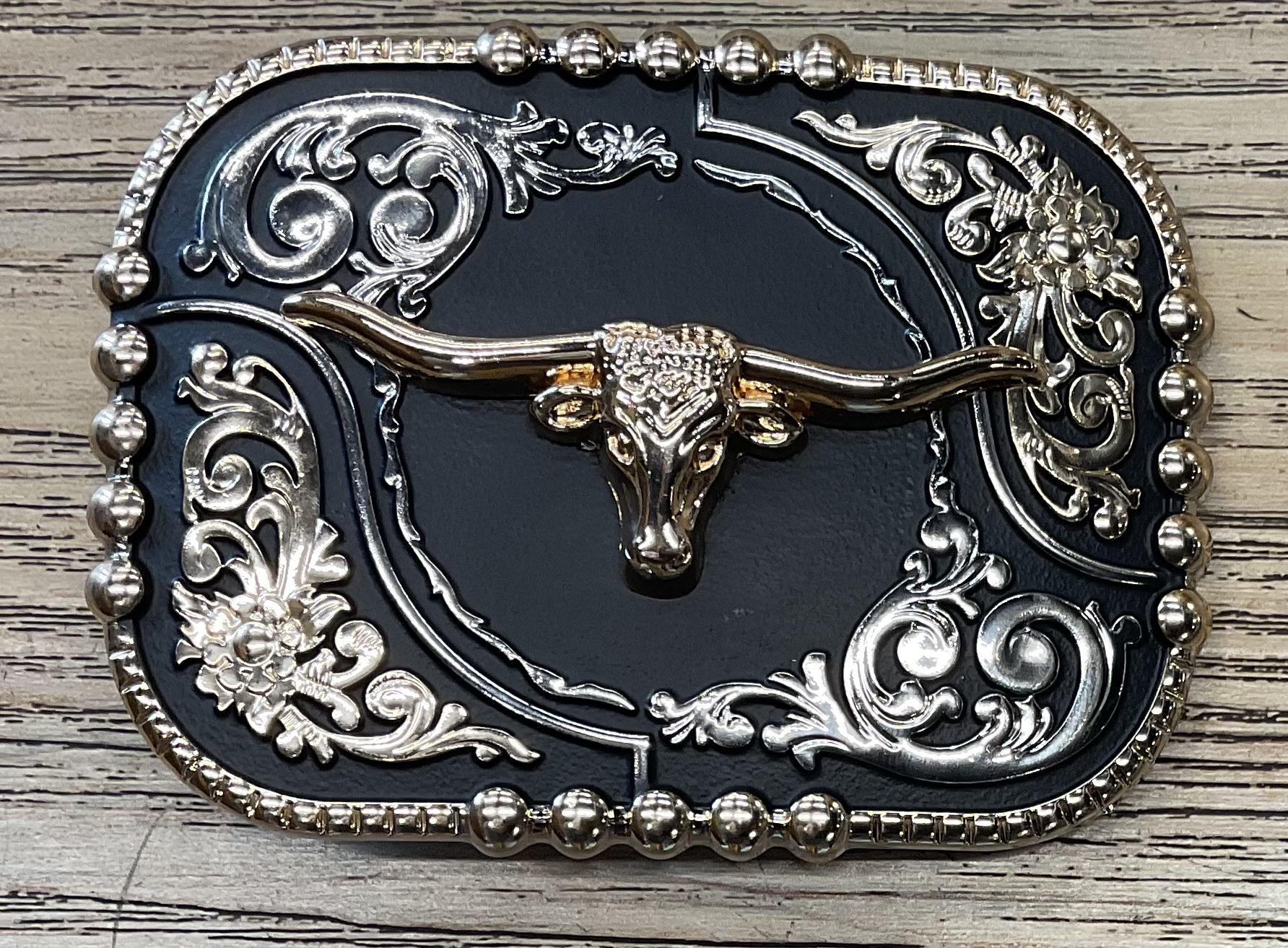 ‘’CONNER’’ LONG HORN  BELT BUCKLE