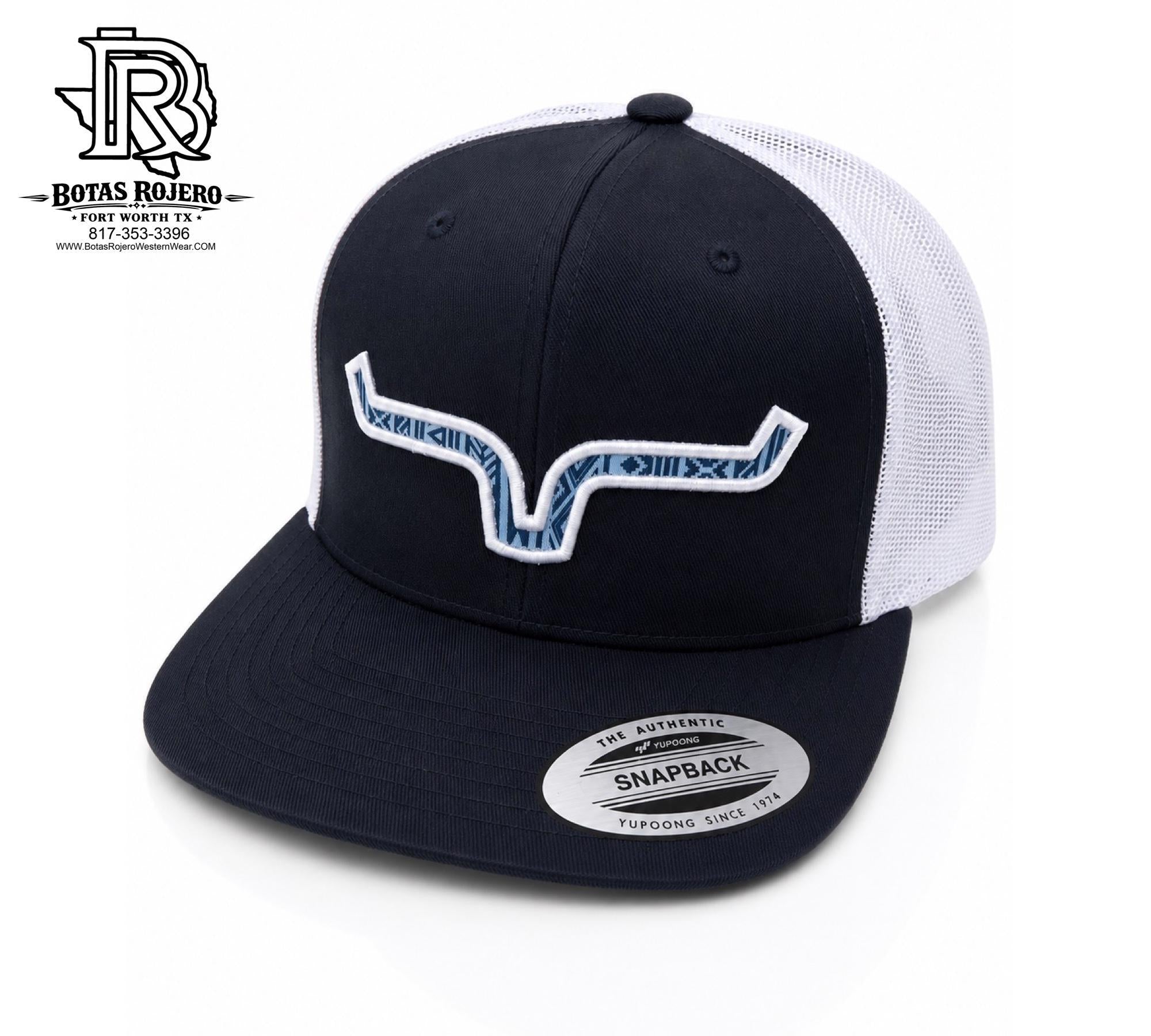 KIMES RANCH NAVY WHITE SNAP BACK